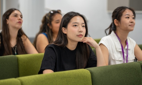 A group of female students in a lesson.