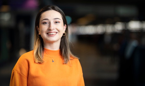 Smiling student